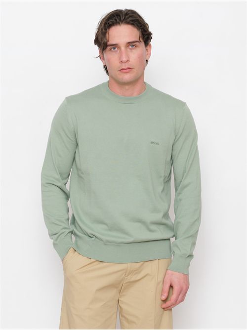 Maglione in cotone con logo ricamato